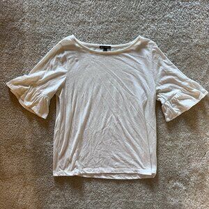 J. Crew Mercantile White Bell Sleeve Top, L